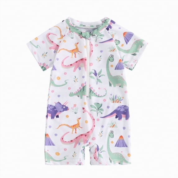 Kogui Baby Swim Cute Baby Boy Swimsuit Short Sleeved One Piece Bathing Suit Summer Infant 6 12 Months (Multicolour,6-12 Months)