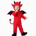 thumbnail image 1 of Kogui Baby Toddler Plush Hooded Romper Jumpsuit for Halloween Dress Up Party 4T 5T (Red,4-5 Years), 1 of 9