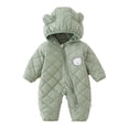 thumbnail image 1 of Kogui Baby Winter Snowsuit Hooded Cute Baby Boys Snowsuit New Born Baby Girls Winter Coat Toddler Clothes 0 3 Months (Green,0-3 Months), 1 of 9