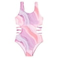 thumbnail image 1 of Kogui Bathing Suit Girl Girls' Morgan Floral Ruffle 1-Shoulder One Piece Swimsuit Size 7-8 Years (Pink,7-8 Years), 1 of 8