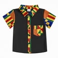 thumbnail image 1 of Kogui Beach Shirts for Little Boys Toddler Baby Boy Short Sleeve Button Down Shirt Kids Summer Shirts with Chest Pocket 18 24 Months (Black,18-24 Months), 1 of 7