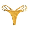 thumbnail image 1 of Kogui Bikini Bottoms for Women String Bathing Suit Bottom with Moderate Coverage Low Waist Swim Bottom (Yellow,L), 1 of 4