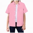 thumbnail image 1 of Kogui Boy Button Down Shirt Boys Button Down Shirt Short Sleeve Uniform Dress Shirts with Pocket Size 13-14 (Pink,13-14 Years), 1 of 3