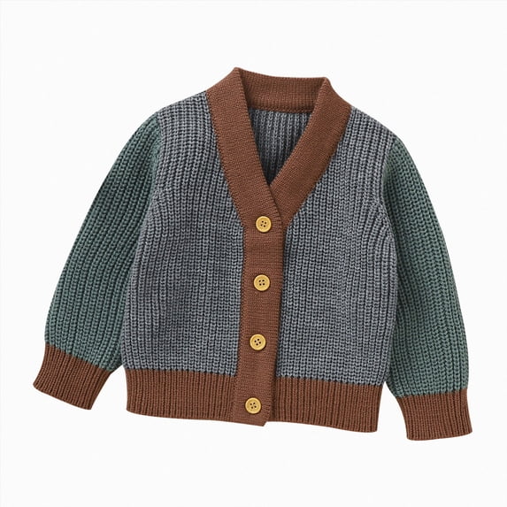 Kogui Boy Cardigan Toddler Boys Cable Knit Cardigans Kids V Neck Long Sleeve Button Down Sweater Coat Fall Winter Outfits 2T 3T (Grey,2-3 Years)