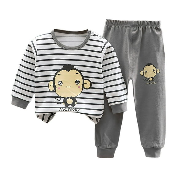 Kogui Boy Pajamas Long Sleeve Baby Pajamas Set Pjs - Kids Toddler Boy Girl Long Sleeve Snug Fit Sleepwear 2pcs Size 12 18 Months (Grey,12-18 Months)