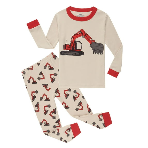 Kogui Boy Pjs Kids Unisex Girls & Boys Soft Comfy Sleepwear Pajamas 2pcs Set Size 7-8 Years (Khaki,7-8 Years)