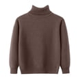 thumbnail image 1 of Kogui Boy Sweater Boys Sweater Pullover Knit Sweater Casual Long Sleeve Crewneck for Kids Size 5T 6T (Brown,5-6 Years), 1 of 5