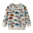 thumbnail image 1 of Kogui Boy Sweatshirt Boy's Big Cotton Crewneck Fleece Closure Sweatshirt Size 3T 4T (Grey,3-4 Years), 1 of 6