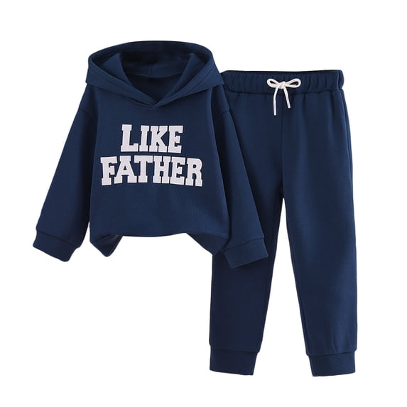 Kogui Boy Sweatsuit Boys Clothes 2pcs Little Boy Color Block Hoodie + Jogger Pants, Boys Fall Outfits Set Size 6-7 Years (Navy,6-7 Years)