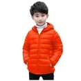 thumbnail image 1 of Kogui Boy Winter Coat Girls Metallic Shine Hooded Puffer Jacket Packable Warmth Padded Winter Coat Size 5T 6T (Orange,5-6 Years), 1 of 9