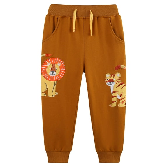Kogui Boys Athletic Sweatpants Toddler Jogger Pants Toddler Boy Sweatpants aBaby Boy Pants Size 3T 4T (Brown,3-4 Years)
