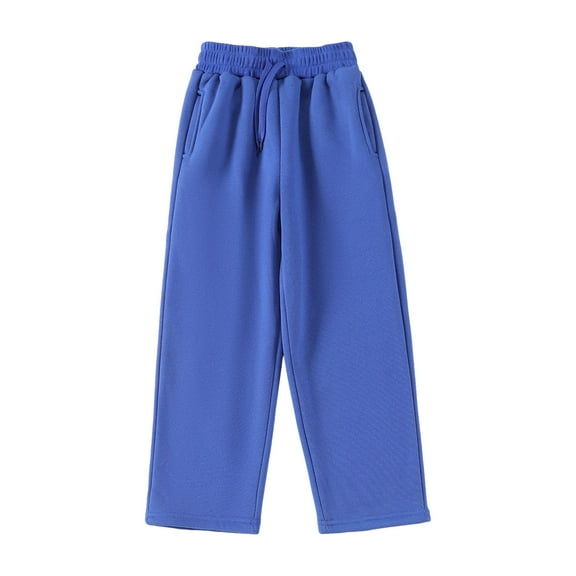 Kogui Boys Baggy Sweatpants Boy's Wide Leg Sweatpants Baggy Pants Athletic Sweat Pants Joggers Size 7-8 (Blue,7-8 Years)