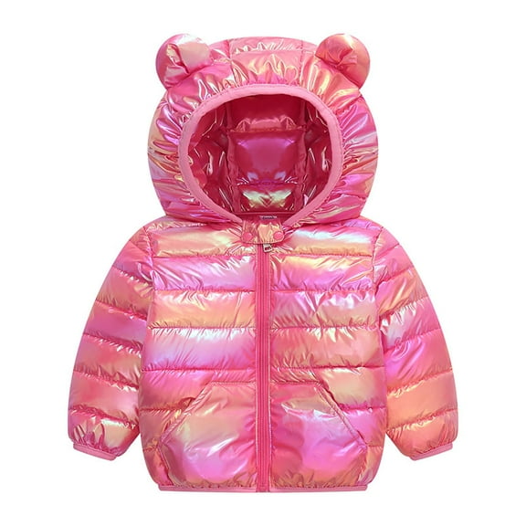 Kogui Boys Coats Baby Boys Girls Down Jacket Toddler Winter Warm Puffer Down Coat Cotton Hooded Fur Snowsuit Size 18 24 Months (Red,18-24 Months)
