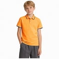 thumbnail image 1 of Kogui Boys Collared Shirt Short Sleeve Boys Polo Shirt Collared Uniform School Golf Shirts Tops Size 9-10 (Orange,9-10 Years), 1 of 7