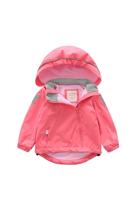 Boys Fall Jacket Girls Boys Windbreaker Hoodies Jacket Teens Kids Zipper Lightweight Outdoor Hiking Outerwear Stylish Fall Clothes Size 6-7 (Pink,6-7 Years)