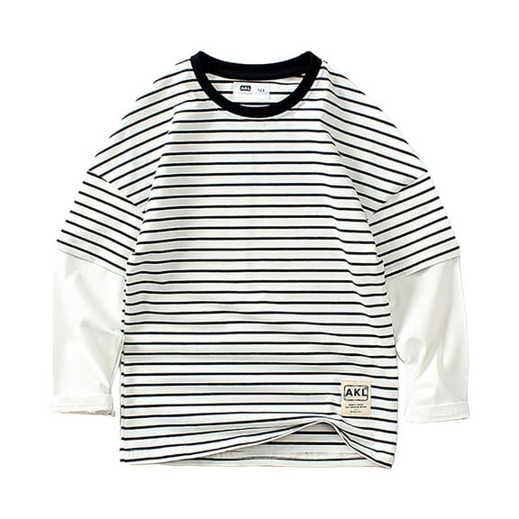 Kogui Boys Fall Shirts Kids Long Sleeve T-Shirt Youth Size 6-7 (White,6-7 Years)