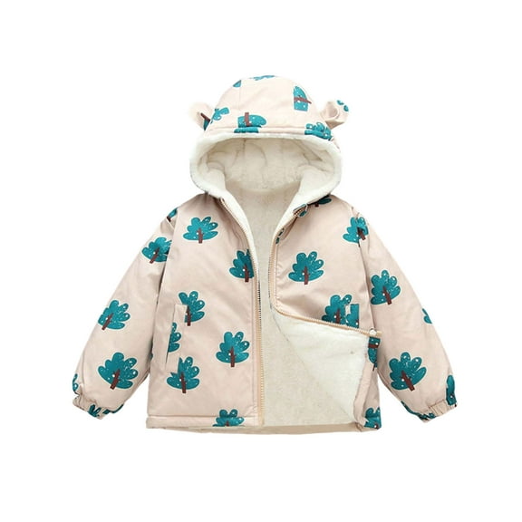 Kogui Boys Hood Winter Coat Infant Winter Down Jacket with Hooded Warm Toddler Outer Clothing Winter 4T 5T (Beige,4-5 Years)