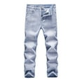 thumbnail image 1 of Kogui Boys Jeans Slim Little Boys Elastic Waist Pocket Denim Pants Size 11-12 (Light Blue,11-12 Years), 1 of 4