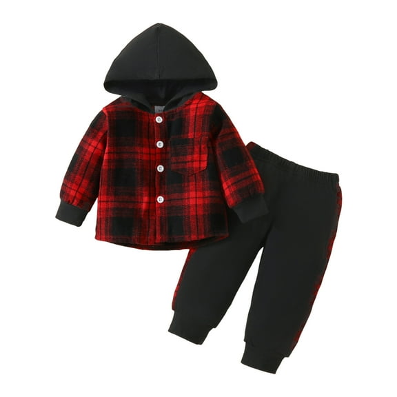 Kogui Boys Jogger Set Toddler Boy Sets Graphic Hoodie-Long Sleeve Tops & Sweatpants Outfit Clothes Set 2T 3T (Red,2-3 Years)