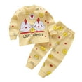 thumbnail image 1 of Kogui Boys Long Sleeve Pajama Set Children's Basic Sleepwear Set - Printed Long Sleeve Pajamas Size 6T 7T (Yellow,6-7 Years), 1 of 4