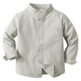 thumbnail image 1 of Kogui Boys Long Sleeve Shirts Boys' School Plaid Long Sleeve Polo Shirt, Button Closure, Comfortable, Breathable Fabric Size 8-9 (Khaki,8-9 Years), 1 of 9