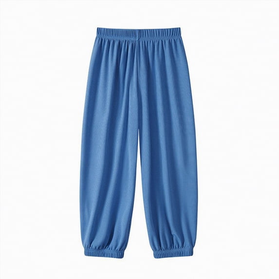 Kogui Boys Pants Cargo Boys Cargo Pants, Casual Open Bottom Relaxed Fit Drawstring Pants Size 7-8 (Blue,7-8 Years)