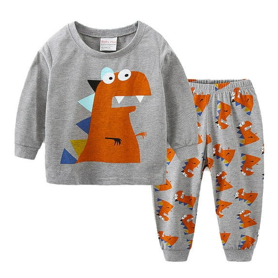 Kogui Boys Pjs Clearance Toddler Boys' Cotton Pajamas - Long Sleeve & Pants Set with Fun Patterns Size 3T 4T (Grey,3-4 Years)