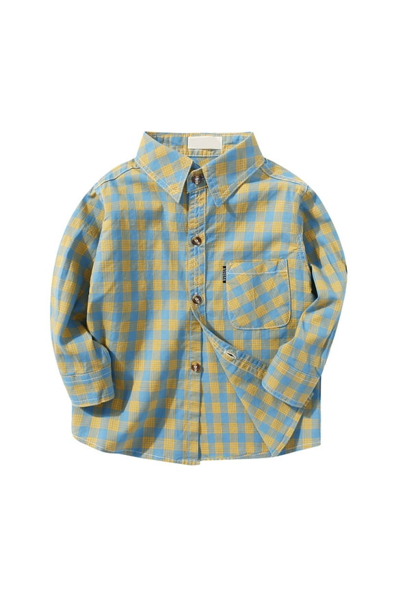 Kogui Boys Shirts Button Boys' Long Sleeve Dress Shirts Formal Plaid Poplin Size 10-12 (Mint Green,10-12 Years)