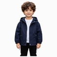 thumbnail image 1 of Kogui Boys Spring Trench Coat Casual Solid Color Lightweight Outerwear Jacket 2-9Y (Navy,2-3 Years), 1 of 7