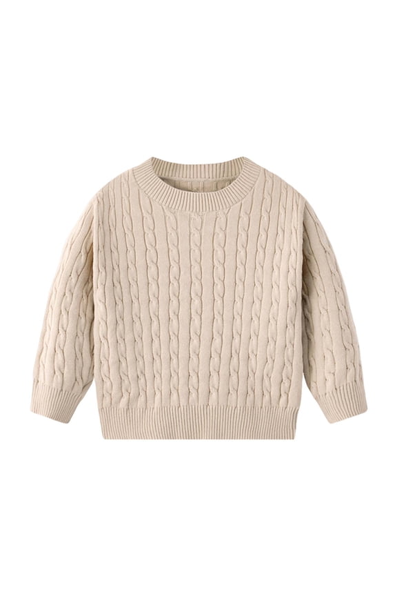Boys Sweater Kids Toddler Boys Sweatshirts Long Sleeve Sweat Shirt Pullover Crewneck Top Kids Size 2T 3T (Beige,2-3 Years)