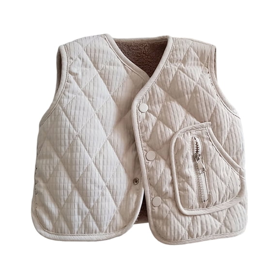 Kogui Boys Vest Unisex Baby Warm Vests Unisex Infant to Toddler Padded Waistcoat 4T 5T (Beige,4-5 Years)