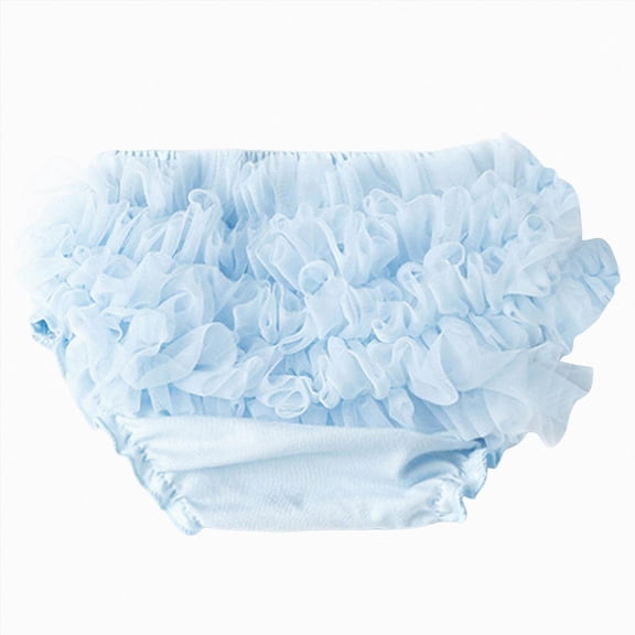 Kogui Boyshort Underwear Girls Baby Girls Diaper Covers Ribbed Ruffle Solid Triangle Baby Girl Shorts Summer Toddler Underwear 1 Pack 0 6 Months (Sky Blue,0-6 Months)