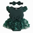 thumbnail image 1 of Kogui Bubble Romper Baby Girl Baby Girl Clothes Infant Outfit Summer Romper Jumpsuit Overall Skirt Clothing Set 0 3 6 9 12 18 24 Months (Green,6-9 Months), 1 of 4