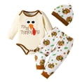 thumbnail image 1 of Kogui Christmas Baby Boy Outfit Newborn Newborn Outfit T-Shirt Romper Top and Pants Sets Baby Coming Home Hospital Clothes Summer Clothing 0 3 6 9 12 18 24 Months (Beige,6-9 Months), 1 of 9