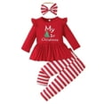 thumbnail image 1 of Kogui Christmas Baby Girl Outfit Newborn Baby Girl Clothes Set Toddler Infant Girls Shirt Top Pants 2PC Outfits 18 24 Months (Red,18-24 Months), 1 of 9