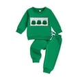 thumbnail image 1 of Kogui Christmas Baby Girl Outfit Newborn Girls Clothing Set 2 Pcs Soft Crewneck Long Sleeve Top+Leggings Loose Outfits 12 18 Months (Green,12-18 Months), 1 of 5