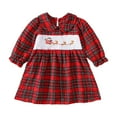 thumbnail image 1 of Kogui Christmas Dress Toddler Girl Toddler Christmas Dress Ruffle Long Sleeve Toddler Baby Girls Knee Length Tulle Velvet Dresses for Party Holiday 3T 4T (Red,3-4 Years), 1 of 8