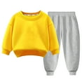 thumbnail image 1 of Kogui Clothes for Girls Sweat Pants Set Girls Clothes Long Sleeve Shirts and Pants Sweatsuits 2 Piece Fall Outfits Set Size 8-9 (Yellow,8-9 Years), 1 of 7