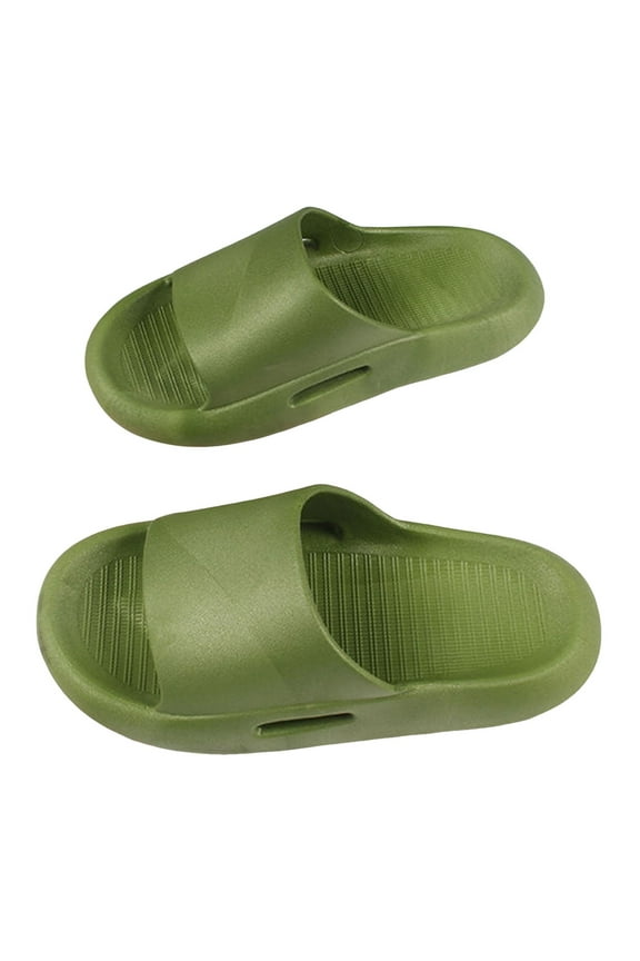 Cloud Slides for Kids,Boys Girls Shower Slippers Slip on Slippers,Non-Slip Open Toe Pillow Slippers Slippers,Quick Drying Summer Beach Pool Shoes (Green,2.5)