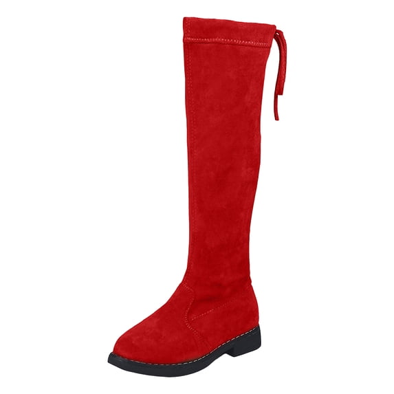 Kogui Combat Boots for Girls Girls Boots, Boots for Girls, Leather Combat Riding Boot Side Zipper Sole Ankle Booties for Toddler Little Kid Big Kid Size 1 (Red,Big Kids 1)