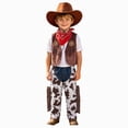 thumbnail image 1 of Kogui Cowboy Costume Kids Boys Toddler Cowboy Costume with Hat Halloween Party Dress Up 3T 4T (Coffee,3-4 Years), 1 of 5