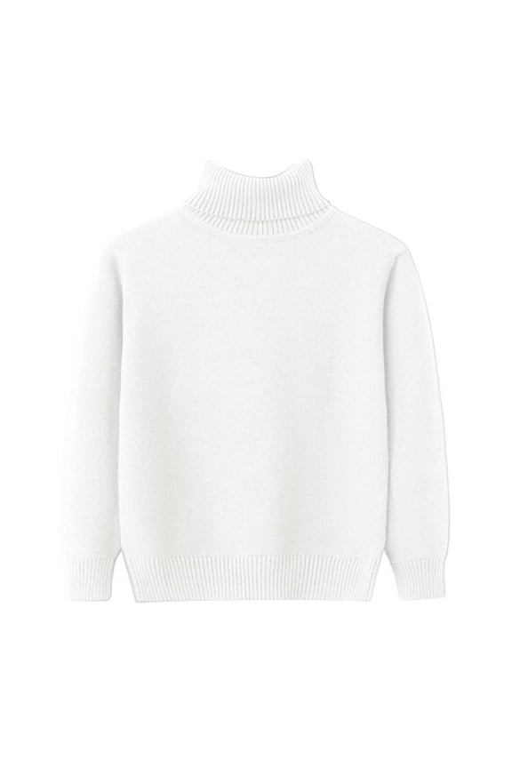Crewneck Sweater Baby Boys Boys Sweaters Knit Sweater Kids Crew Neck Pullover Toddler Child Casual Top Size 2T 3T (White,2-3 Years)
