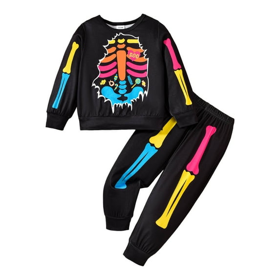 Kogui Cute Halloween Baby Clothes for Boys Baby Boy Fall Winter Clothes Toddler Kids Outfits Long Sleeve Sweatshirt Tops + Joggers Pants Set Size 2T 3T (Hot Pink,2-3 Years)