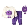 thumbnail image 1 of Kogui Cute Halloween Outfits for Baby Boys Boys' Fashion Long Sleeve Shirts Sweatshirt Tops and Jogger Pants Fall Winter Outfits Size 12 18 Months (Purple,12-18 Months), 1 of 4