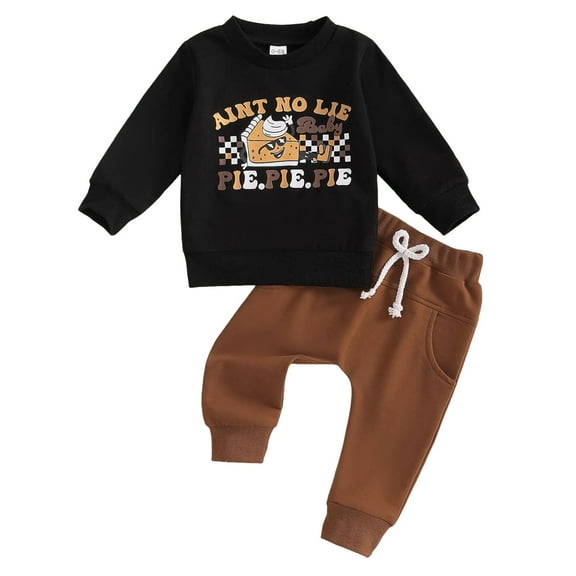Kogui Cute Halloween Outfits for Baby Boys Boys 2 Piece Sweatshirt and Pant Sets for Toddlers and Kids Size 18 24 Months (Brown,18-24 Months)
