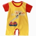 thumbnail image 1 of Kogui Cute Newborn Romper for Boys Baby Boy Baseball Jumpsuit Striped Raglan Sleeve V Neck Baseball Romper Newborn Infant Boy Summer Outfit 0 3 6 9 12 18 24 Months (Red,0-3 Months), 1 of 7