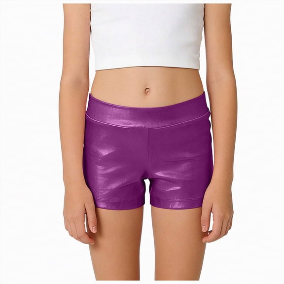 Kogui Cute Shorts for Teen Girls Girls Dance Shorts Breathable Workout Running Shorts Size 12-13 (Purple,12-13 Years)