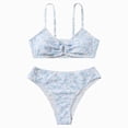 thumbnail image 1 of Kogui Cute Teen Swimsuits Girls Swimsuit Ruffles Flounce Printed Two Pieces Bikini Set Swimwear Bathing Suits Size 13-14 (White,13-14 Years), 1 of 6