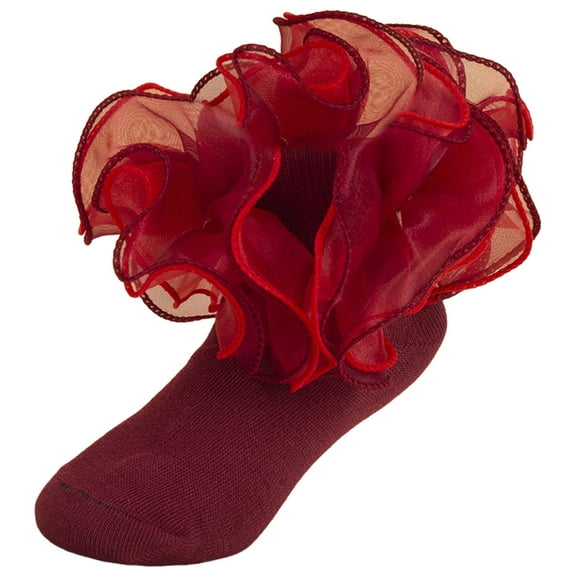 Kogui Dance Socks Kid Girls Socks Ankle Athletic Socks Sports Socks for Little Big Kids Size 4-6 (Red,4-6 Years)