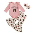 thumbnail image 1 of Kogui Fall Outfits Baby Girl Newborn Toddler Baby Girl Outfits Long Sleeve Baby Pullover Tops Bell-Bottoms Flare Pants Fall Outfits Baby Girl Newborn 0 3 6 9 12 18 24 Months (Pink,6-12 Months), 1 of 5